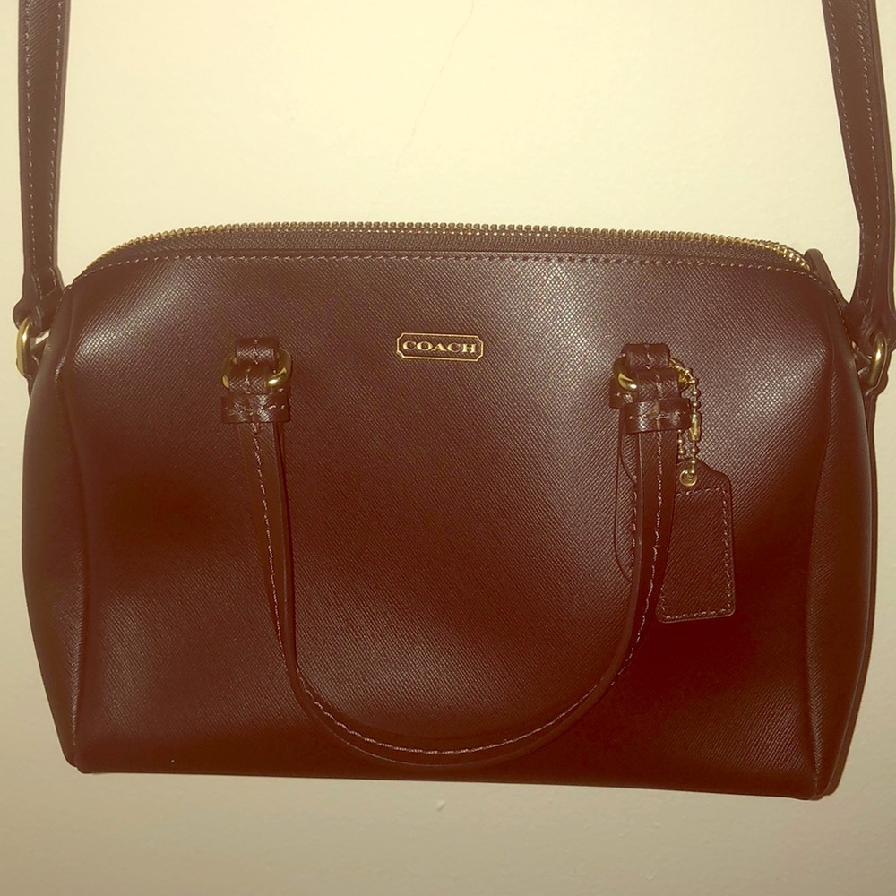 Brown cross body coach bag